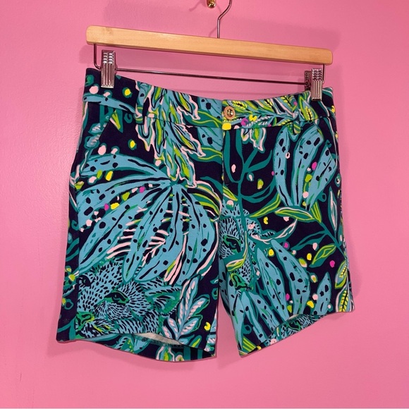 Lilly Pulitzer Shorts Women's Small Low Tide Navy Catty Puursonality Jayne Knit - Picture 3 of 10
